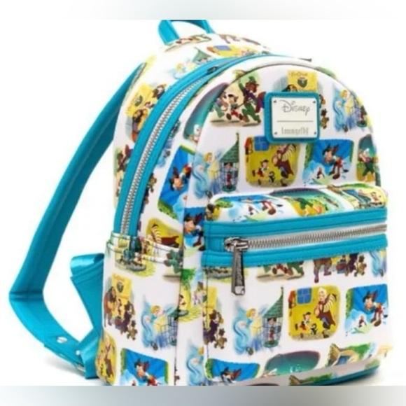 NWT-Loungefly/Disney’s Pinocchio painting AOP mini backpack - Picture 3 of 11